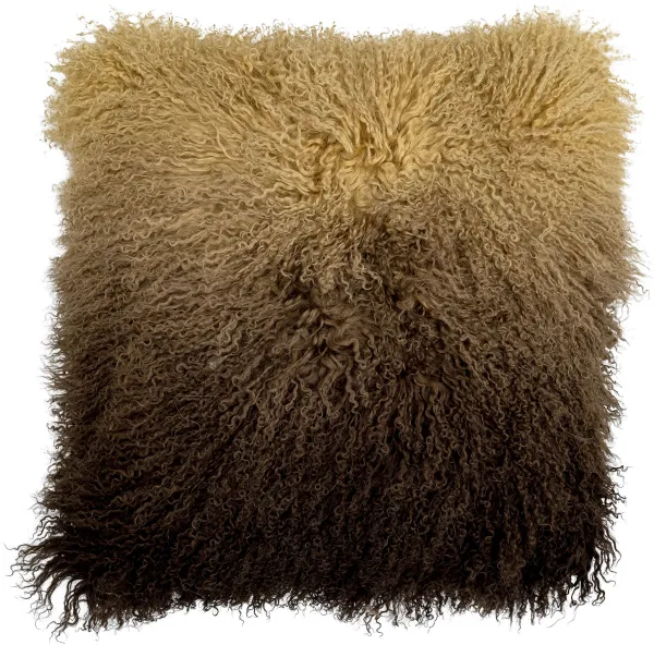BLOOMINGVILLE Pansy Pude, Brun, Lammeskind Tibetansk W: 50cm, L: 50cm